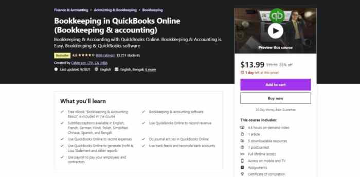 Free online bookkeeping courses quickbooks