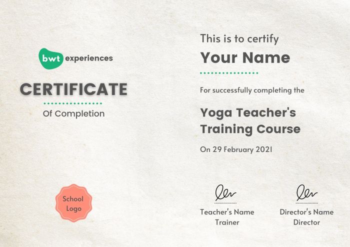 Certificate teacher training template completion editable adobe